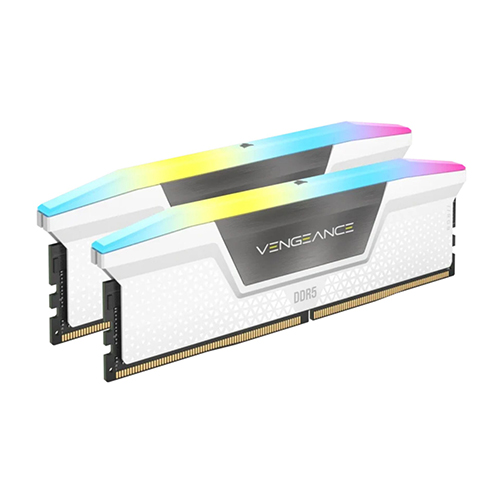 رم DDR5 کورسیر 64 گیگابایت مدل VENGEANCE RGB White 6000Mhz CL30 دو کاناله